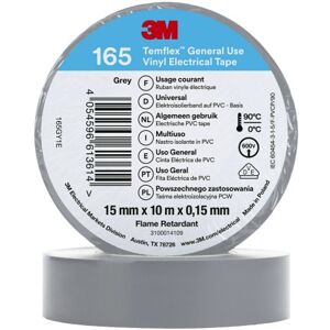 3M Temflex El Vinyltape 165 15 Mm X 10 M, Grå