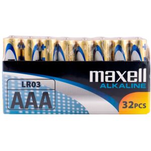 Lakuda Maxell Long Life Alkaline Aaa / Lr03 Shrink Batterier, 32 Stk.