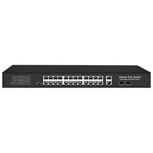 Lan-com 24-Port 10/100 Poe Switch Port 1&2; Support Poe++