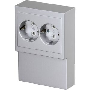 ABB Panelstikkontakt Schuko Dobbelt 16a Alu ABB Panelstikkontakt Schuko Dobbelt 16a Alu