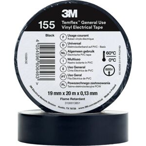3M Temflex isoleringstejp 155 PVC 19mm x 20m - Isoleringstape 3M Temflex isoleringstejp 155 PVC 19mm x 20m - Isoleringstape