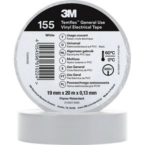 3M Hvid PVC isoleringstape - Lavspændingsisolering 3M Hvid PVC isoleringstape - Lavspændingsisolering