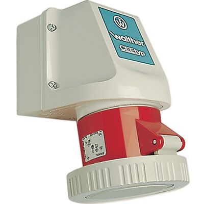 Walther Cee Container Udvendigt Udtag 32a 4p 3h Ip67 På Underlag Walther Cee Container Udvendigt Udtag 32a 4p 3h Ip67 På Underlag