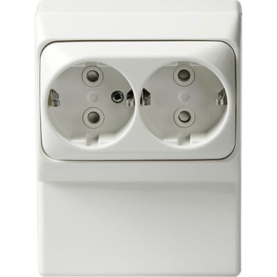 ABB Panelstikkontakt Schuko Jussi Udvendig Dobbelt 16a Hvid ABB Panelstikkontakt Schuko Jussi Udvendig Dobbelt 16a Hvid