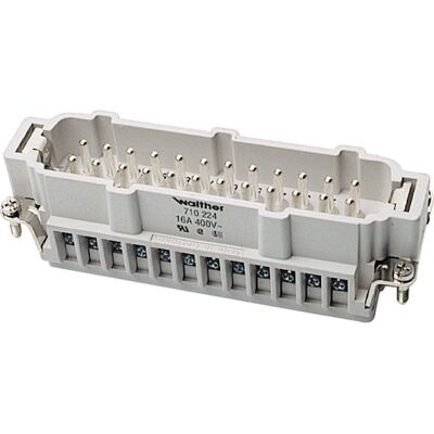 Walther B24 Terminalblok - 24 Kontakter - 500V - 16A Walther B24 Terminalblok - 24 Kontakter - 500V - 16A