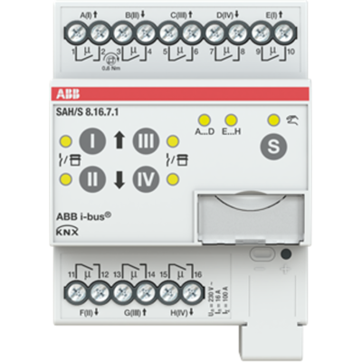 ABB SAH/S8.16.7.1 - 8-kanals KNX persienne- og lysaktor ABB SAH/S8.16.7.1 - 8-kanals KNX persienne- og lysaktor