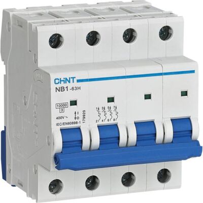 3 Stk Automatsikring Chint Nb1-63h, D 20a 4p, 10ka 3 Stk Automatsikring Chint Nb1-63h, D 20a 4p, 10ka