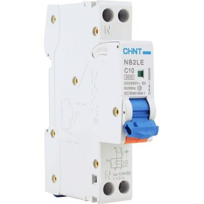 Kombiafbryder Rcbo Chint, 1p+n, C, 10a, 30ma, 6ka 1-Modul Kombiafbryder Rcbo Chint, 1p+n, C, 10a, 30ma, 6ka 1-Modul
