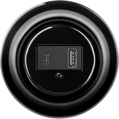 Abb Decento Usb-A+c Stikkontakt, Sort Abb Decento Usb-A+c Stikkontakt, Sort
