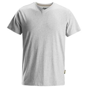Snickers T-Shirt 2512 Med V-Hals, Lys Gråmeleret, Str. Xl