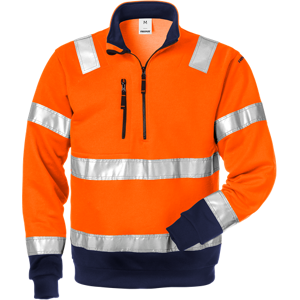 Sweatshirt Workers Oran 728-3x Fristads Hvid/orange/marine