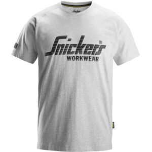 Snickers T-Shirt 2590 Med Logo, Lys Gråmeleret, Str. S