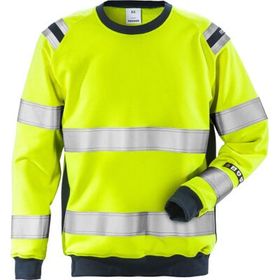 Fristads Flamestat Sweatshirt 7076, Hi-Vis Gul/marine, 2xl Fristads Flamestat Sweatshirt 7076, Hi-Vis Gul/marine, 2xl