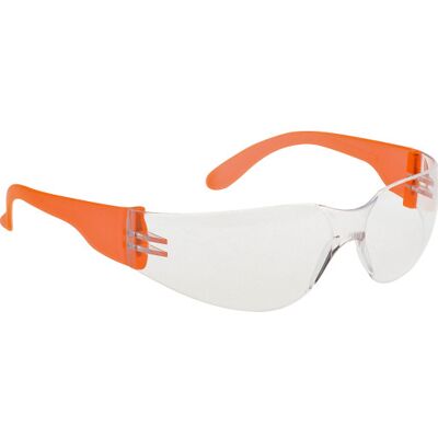 Portwest Pw32 Wrap Around Sikkerhedsbriller, Klar/orange, Onesize Portwest Pw32 Wrap Around Sikkerhedsbriller, Klar/orange, Onesize