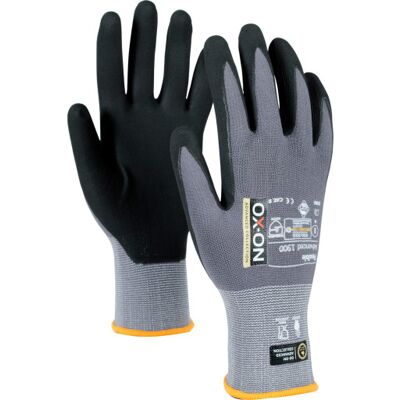 Ox-On Flexible Advanced 1900 Arbejdshandsker, Grå/sort, 7 Ox-On Flexible Advanced 1900 Arbejdshandsker, Grå/sort, 7