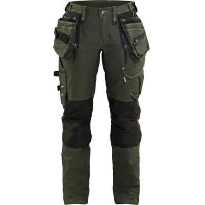 Blåkläder Workwear X1900 Håndværkerbukser Med 2-Vejs Stretch, Dame, Grøn/sort, Str. C36 Blåkläder Workwear X1900 Håndværkerbukser Med 2-Vejs Stretch, Dame, Grøn/sort, Str. C36