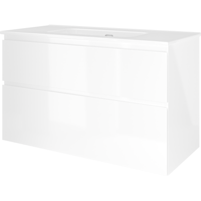 Sanibell Proline Møbelpakke, 101x46 Cm, Hvid Højglans Sanibell Proline Møbelpakke, 101x46 Cm, Hvid Højglans
