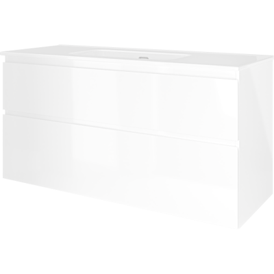 Sanibell Proline Møbelpakke, 121x46 Cm, Hvid Højglans Sanibell Proline Møbelpakke, 121x46 Cm, Hvid Højglans