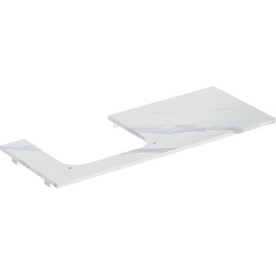 Geberit Vaskeplade med venstre udskæring - 120x2x47cm - Marmoroptik hvid mat Geberit Vaskeplade med venstre udskæring - 120x2x47cm - Marmoroptik hvid mat