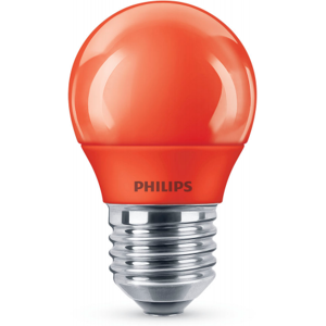 Philips E27 Kronepære, 3,1w, Rød