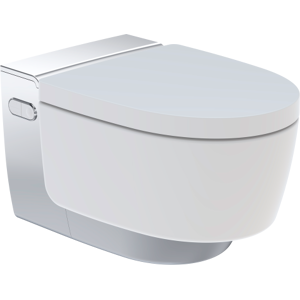 Geberit Aquaclean Mera Comfort Douchetoilet, Uden Skyllekant, Rengøringsvenlig, Krom/hvid