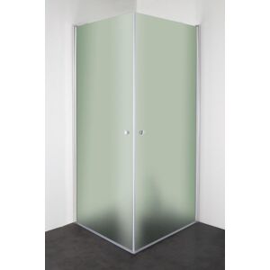 Cassøe Slim Brusehjørne, 88,5x88,5 Cm, Frostet Glas, Aluminium Profil