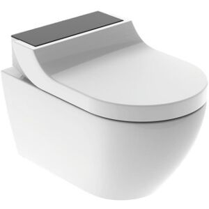 Geberit Aquaclean Tuma Comfort Douchetoilet, Uden Skyllekant, Rengøringsvenlig, Sort Glas/hvid