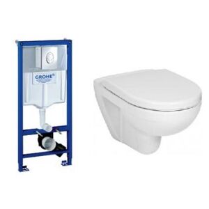 Komplet Pakke Med Jika By Laufen Lyra Væghængt Toilet, Grohe Cisterne, Trykknappe Og Softclose Sæde