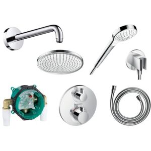 Hansgrohe Ecostat S Brusesæt, Krom/hvid