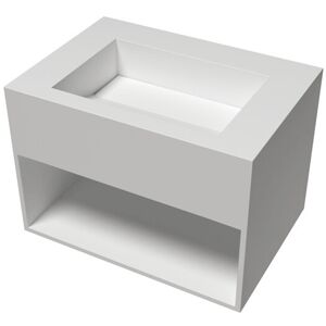 Lavabo Bari Solid Surface 35x50 Håndvask Med Hylde, Hvid