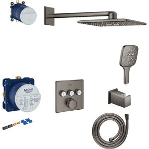 Grohe Grohtherm Smartcontrol 310 Brusesæt, Børstet Sort Krom Grohe Grohtherm Smartcontrol 310 Brusesæt, Børstet Sort Krom