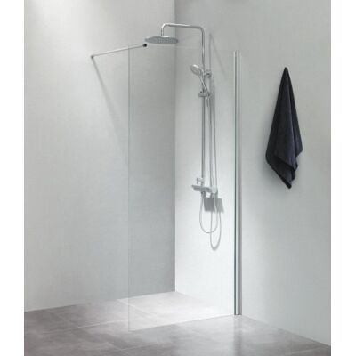 Cassøe Slim Brusevæg, 70 Cm, Klart Glas, Aluminium Profil Cassøe Slim Brusevæg, 70 Cm, Klart Glas, Aluminium Profil