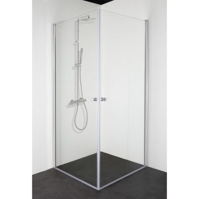 Cassøe Slim Brusehjørne, 88,5x88,5 Cm, Klart Glas, Aluminium Profil Cassøe Slim Brusehjørne, 88,5x88,5 Cm, Klart Glas, Aluminium Profil