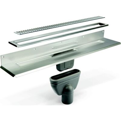 Unidrain 1004 Rustfrit Stål Bruserafløb - 700 mm, Lodret Udløb Unidrain 1004 Rustfrit Stål Bruserafløb - 700 mm, Lodret Udløb