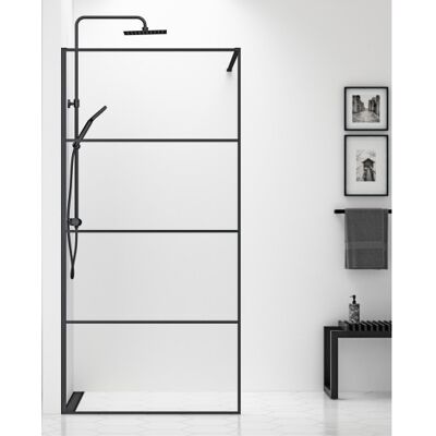 Gustavsberg Square Brusevæg, 88 Cm, Klart Glas, Mat Sort Profil Gustavsberg Square Brusevæg, 88 Cm, Klart Glas, Mat Sort Profil