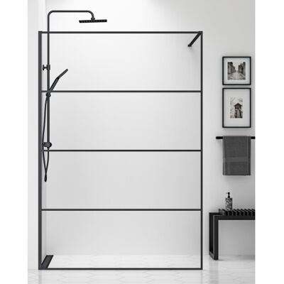 Gustavsberg Square Brusevæg, 138 Cm, Klart Glas, Mat Sort Profil Gustavsberg Square Brusevæg, 138 Cm, Klart Glas, Mat Sort Profil