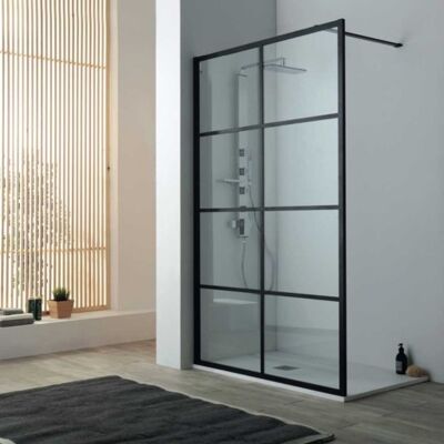 Lavabo Walk In Brusevæg, 118 Cm, Klart Glas, Mat Sort Profil Lavabo Walk In Brusevæg, 118 Cm, Klart Glas, Mat Sort Profil