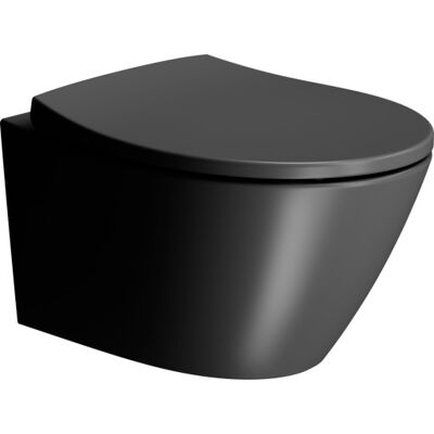Gsi Modo Væghængt Toilet, Uden Skyllekant, Rengøringsvenlig, Mat Sort Gsi Modo Væghængt Toilet, Uden Skyllekant, Rengøringsvenlig, Mat Sort