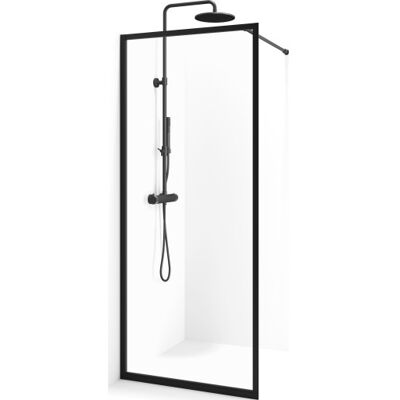 Cassøe New York Brusevæg, 75 Cm, Klart Glas, Sort Profil Cassøe New York Brusevæg, 75 Cm, Klart Glas, Sort Profil