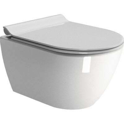 Gsi Pura Væghængt Toilet, Uden Skyllekant, Antibakteriel, Hvid Gsi Pura Væghængt Toilet, Uden Skyllekant, Antibakteriel, Hvid