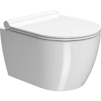 Gsi Pura Væghængt Toilet, Uden Skyllekant, Antibakteriel, Hvid Gsi Pura Væghængt Toilet, Uden Skyllekant, Antibakteriel, Hvid