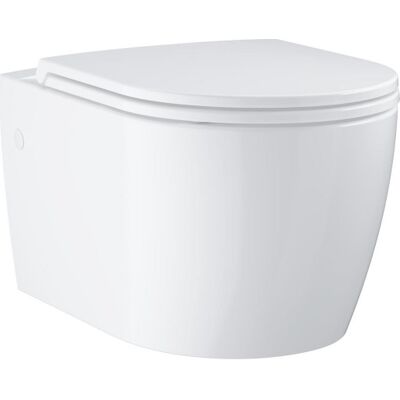 Grohe Start Round Ceramic Væghængt Toilet, Uden Skyllekant, Hvid Grohe Start Round Ceramic Væghængt Toilet, Uden Skyllekant, Hvid
