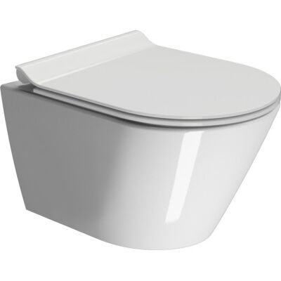 Gsi Kube Væghængt Toilet, Uden Skyllekant, Hvid Gsi Kube Væghængt Toilet, Uden Skyllekant, Hvid
