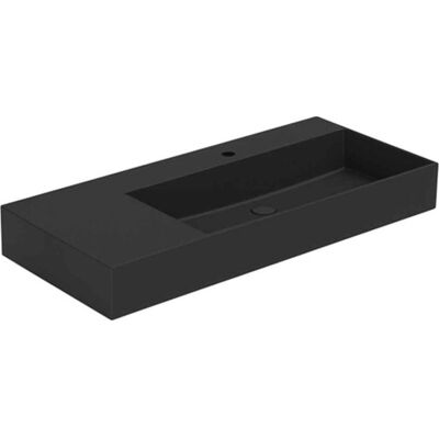 Lavabo Elegance Sq 102 L Håndvask, 102x40 Cm, Mat Sort Lavabo Elegance Sq 102 L Håndvask, 102x40 Cm, Mat Sort