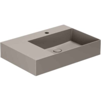 Lavabo Elegance Sq 65 L Håndvask, 65x45 Cm, Venstre, Mat Brun Lavabo Elegance Sq 65 L Håndvask, 65x45 Cm, Venstre, Mat Brun