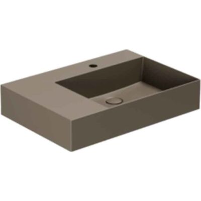 Lavabo Elegance Sq 65 L Håndvask, 65x45 Cm, Venstre, Mat Brun Lavabo Elegance Sq 65 L Håndvask, 65x45 Cm, Venstre, Mat Brun