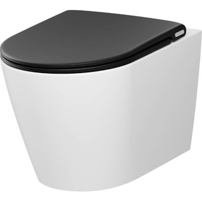 Pressalit Trend Style D2 Væghængt Toilet, Uden Skyllekant, Hvid/mat Sort Pressalit Trend Style D2 Væghængt Toilet, Uden Skyllekant, Hvid/mat Sort