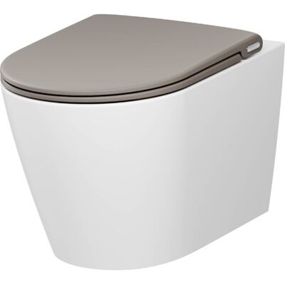 Pressalit Trend Style D2 Væghængt Toilet, Uden Skyllekant, Hvid/mat Beige Pressalit Trend Style D2 Væghængt Toilet, Uden Skyllekant, Hvid/mat Beige