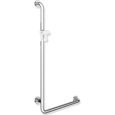 Hewi 801 L Støttegreb/brusestang, 60x110 Cm, Krom/hvid Hewi 801 L Støttegreb/brusestang, 60x110 Cm, Krom/hvid