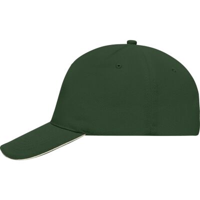 Myrtle Beach Daiber 5 Panel Sandwich Cap, Mørkegrøn/naturlig, Onesize Myrtle Beach Daiber 5 Panel Sandwich Cap, Mørkegrøn/naturlig, Onesize